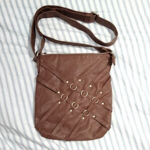 BONGO Brown Crossbody Bag with Ring Details